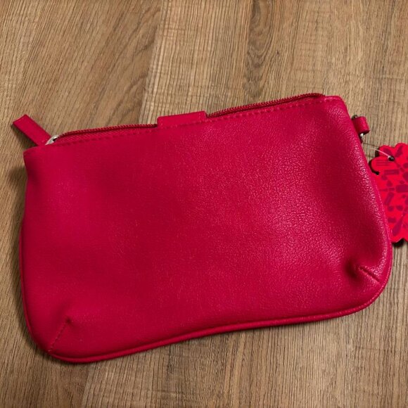 Y2K Candie's Multi Pink Rainbow Glitter Zipper and Heart Close Clutch NWT - Picture 2 of 3